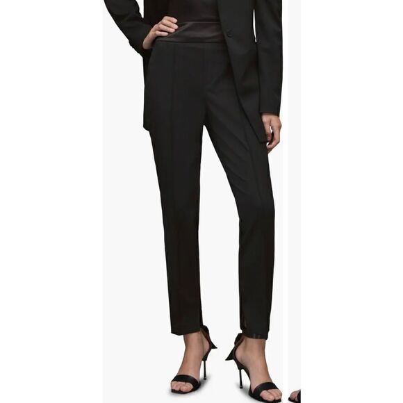 AllSaints Ember (Black)Trousers with Satin Waistband NWT Size 6 - Picture 1 of 13